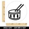 Drum with Sticks Music Instrument Doodle Self-Inking Rubber Stamp for Stamping Crafting Planners